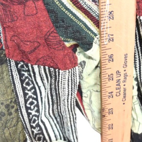 Patchwork Mushroom Overalls Hippie Boho Festival Cottagecore Granola Fairycore - Picture 7 of 8